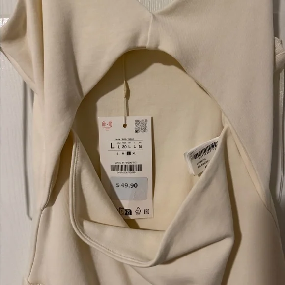 Zara White Cutout Midi Dress - Picture 5 of 6